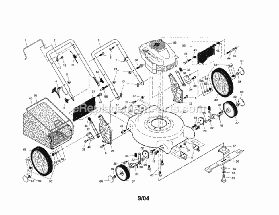 Page A Diagram and Parts List for 917388660  Craftsman Lawn Mower