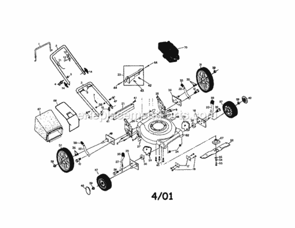 Page A Diagram and Parts List for 917388690  Craftsman Lawn Mower