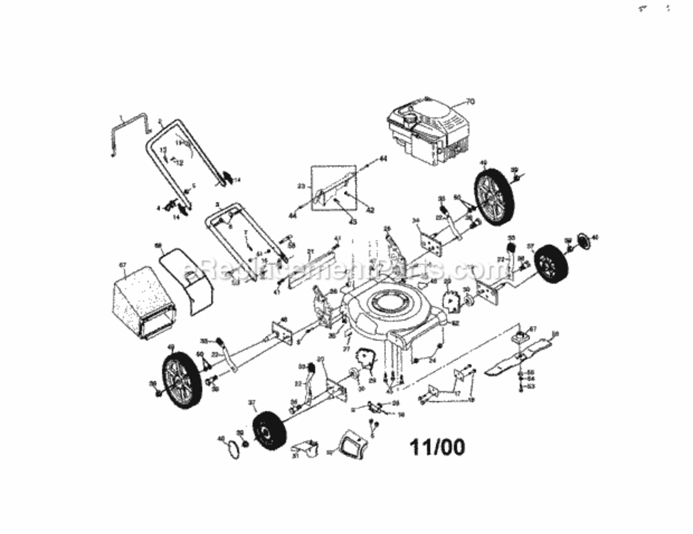 Page A Diagram and Parts List for 917388730  Craftsman Lawn Mower