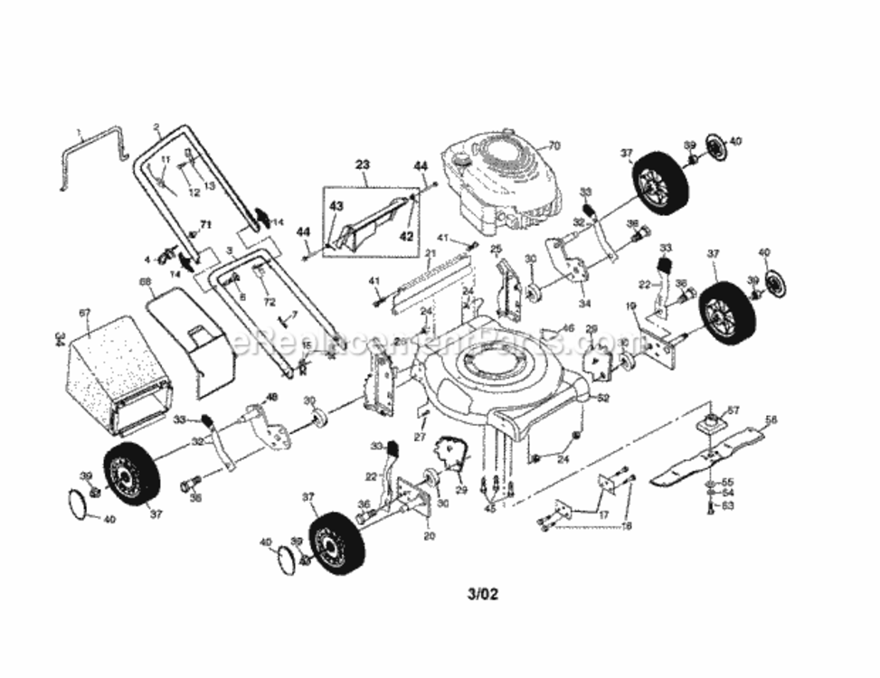 Page A Diagram and Parts List for 917388740  Craftsman Lawn Mower