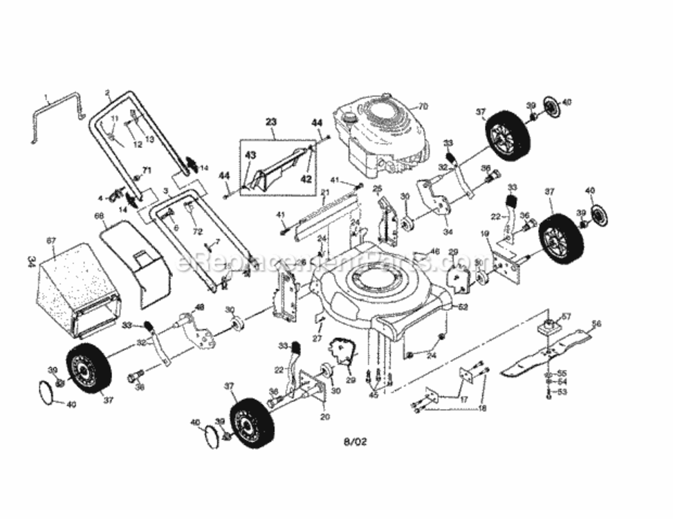 Page A Diagram and Parts List for 917388742  Craftsman Lawn Mower