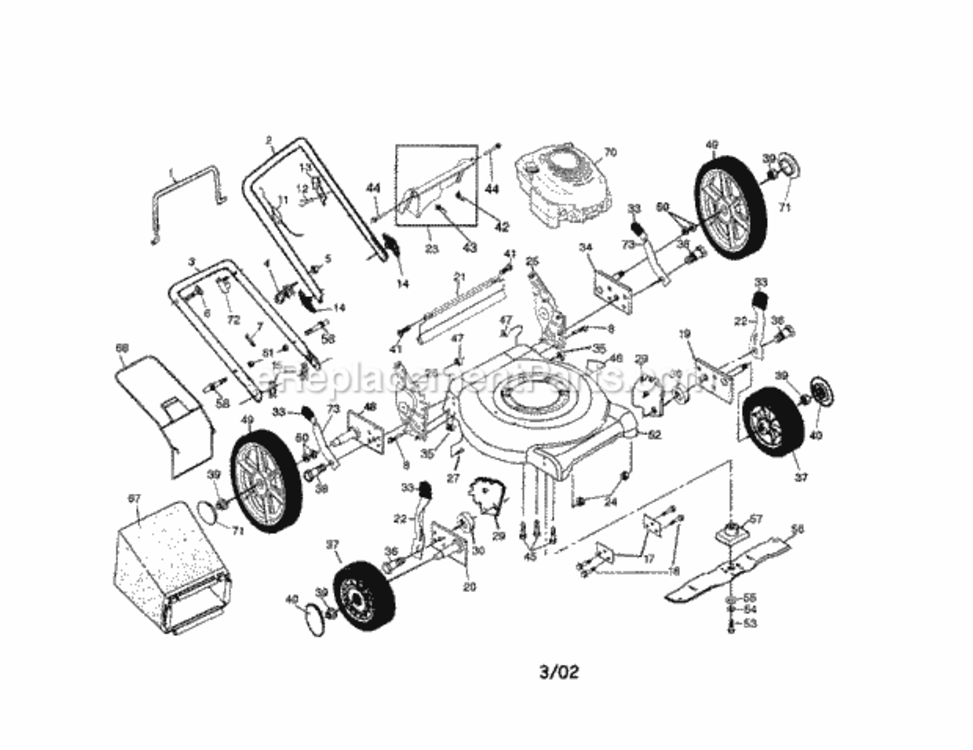 Page A Diagram and Parts List for 917388750  Craftsman Lawn Mower