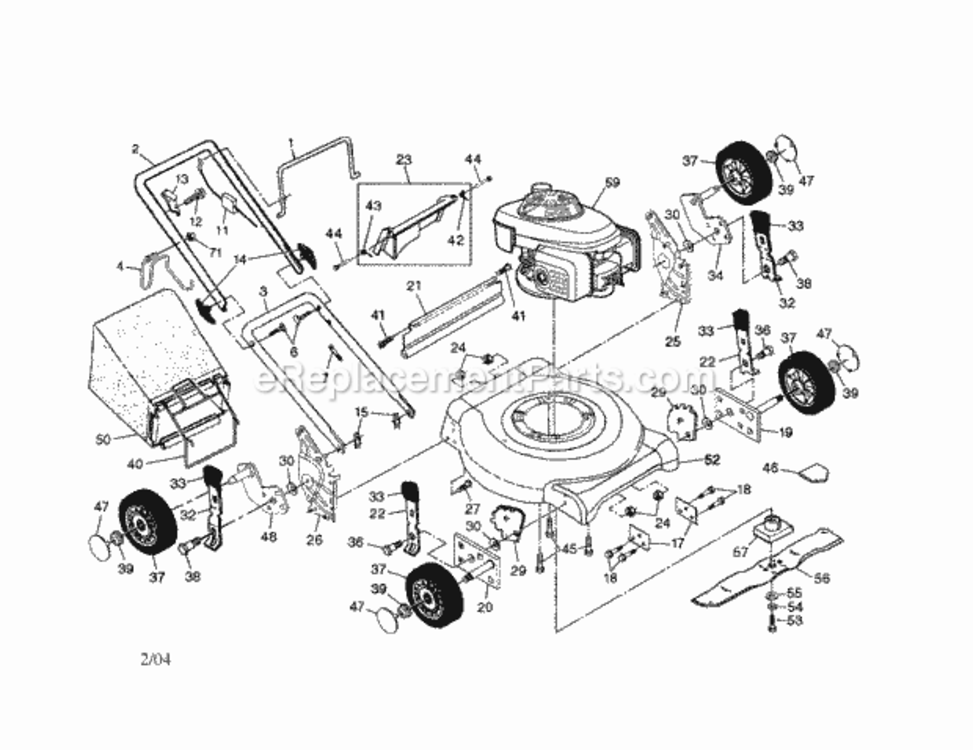Page A Diagram and Parts List for 917388820  Craftsman Lawn Mower