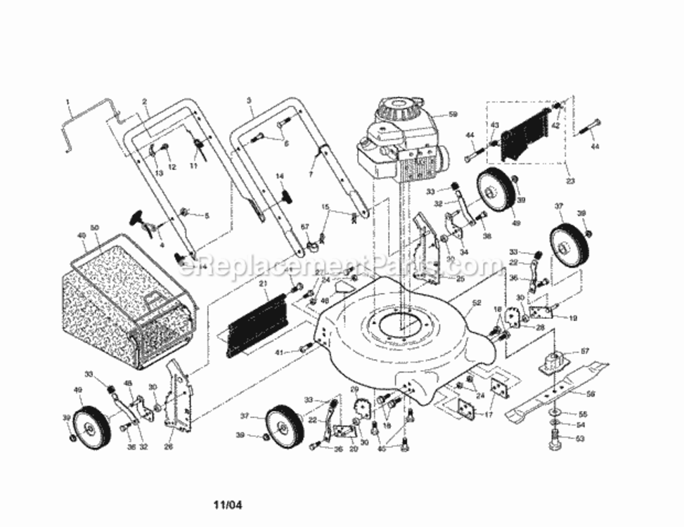 Page A Diagram and Parts List for 917388831  Craftsman Lawn Mower