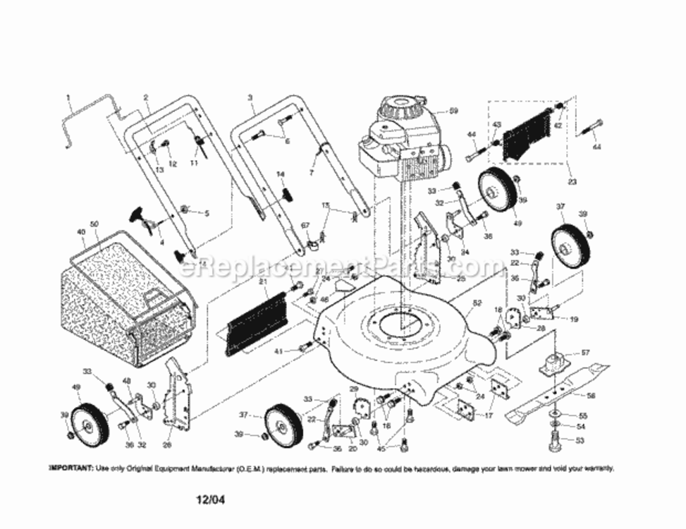 Page A Diagram and Parts List for 917388832  Craftsman Lawn Mower