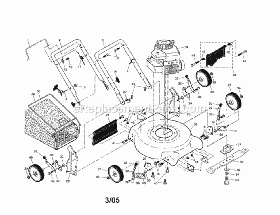 Page A Diagram and Parts List for 917388834  Craftsman Lawn Mower