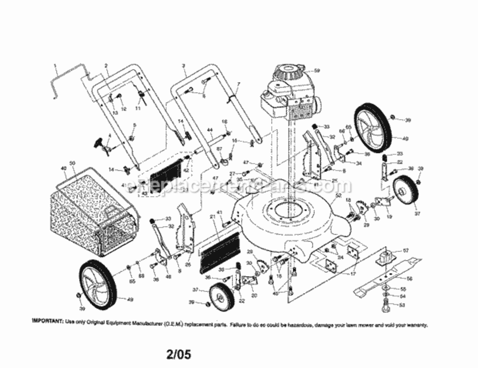 Page A Diagram and Parts List for 917388840  Craftsman Lawn Mower