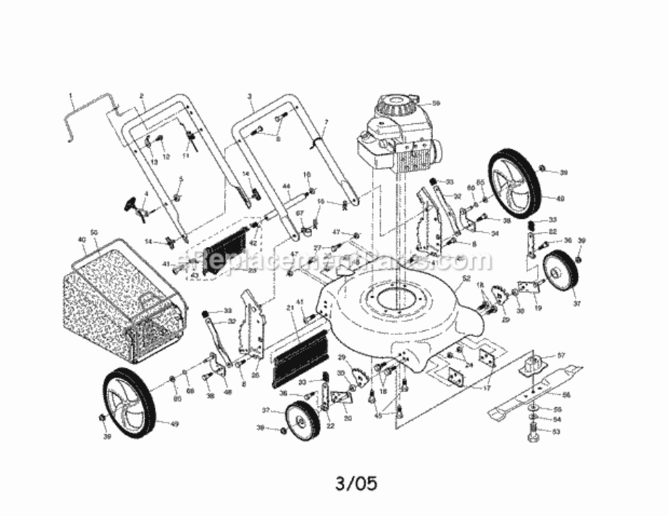 Page A Diagram and Parts List for 917388841  Craftsman Lawn Mower