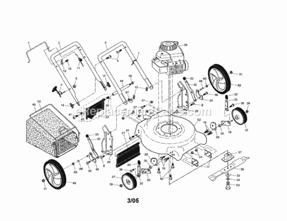 Page A Diagram and Parts List for 917388842  Craftsman Lawn Mower