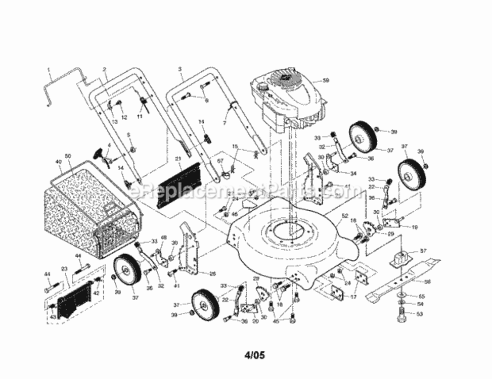 Page A Diagram and Parts List for 917388852  Craftsman Lawn Mower