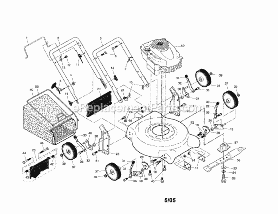 Page A Diagram and Parts List for 917388853  Craftsman Lawn Mower