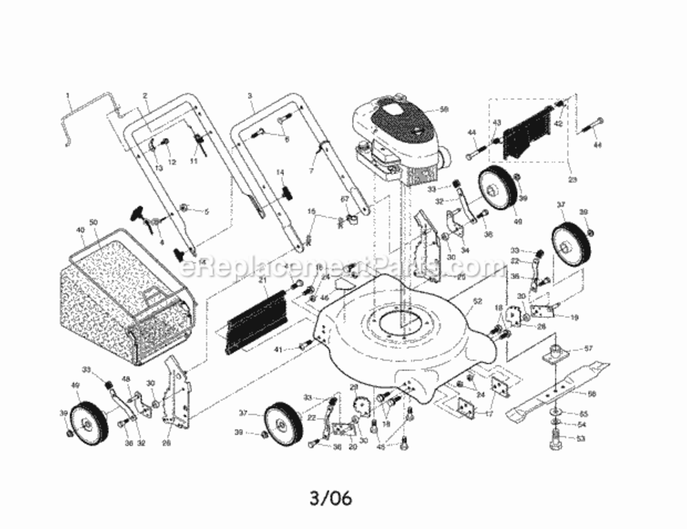 Page A Diagram and Parts List for 917388890  Craftsman Lawn Mower