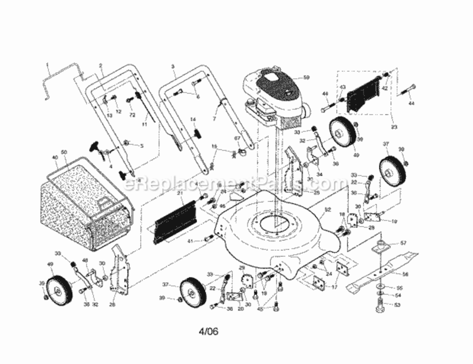Page A Diagram and Parts List for 917388891  Craftsman Lawn Mower