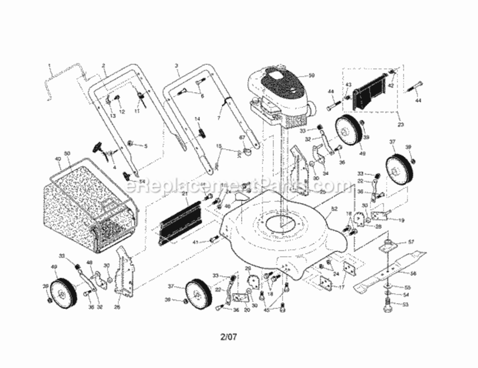 Page A Diagram and Parts List for 917388892  Craftsman Lawn Mower