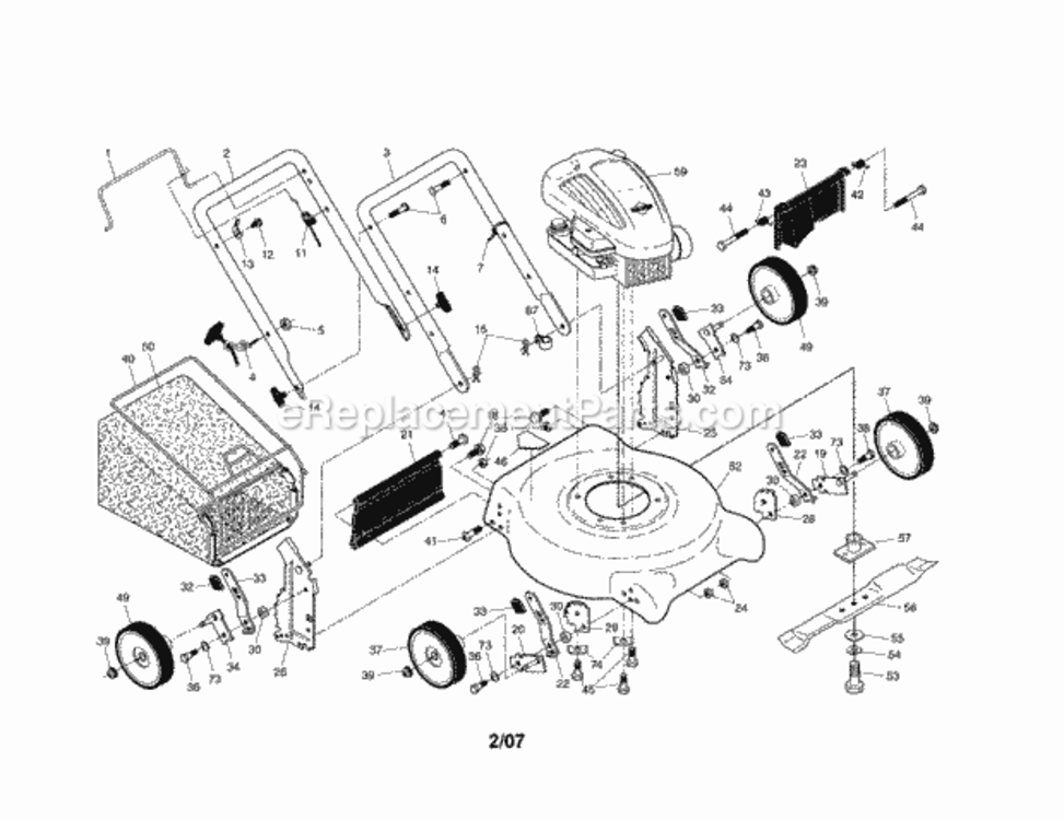 Page A Diagram and Parts List for 917388894  Craftsman Lawn Mower
