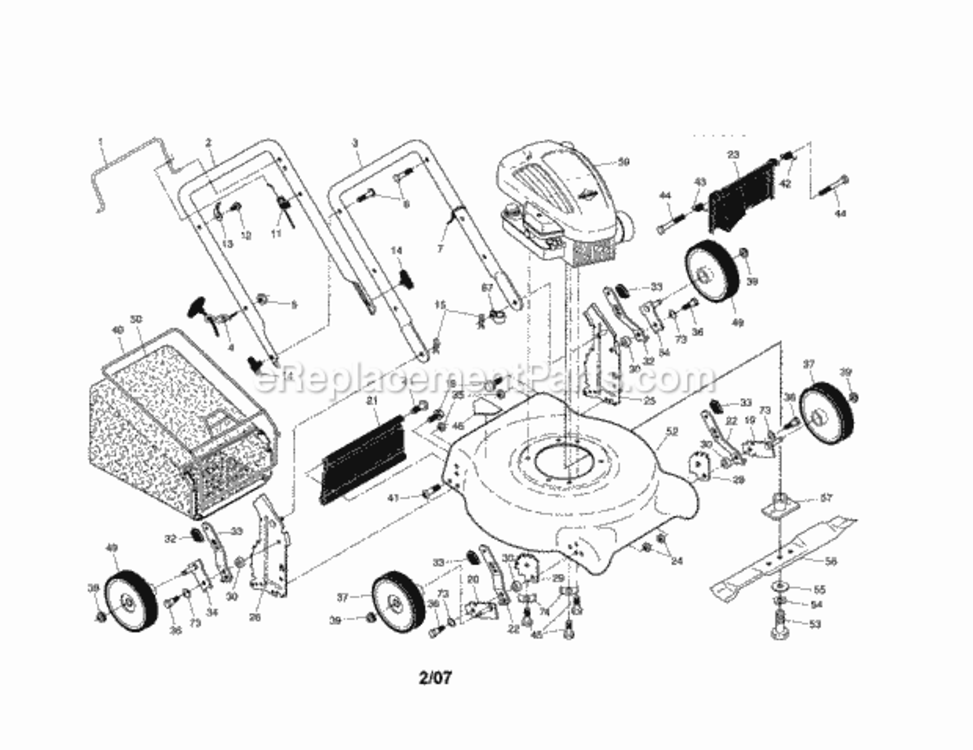 Page A Diagram and Parts List for 917388895  Craftsman Lawn Mower