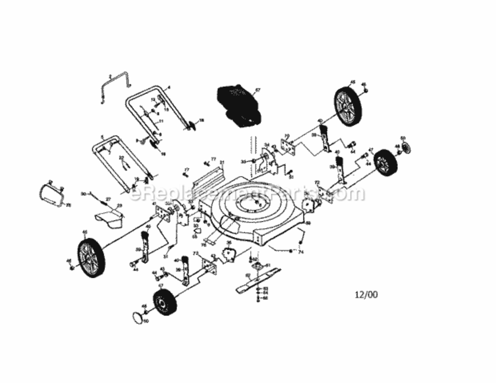 Page A Diagram and Parts List for 917389070  Craftsman Lawn Mower
