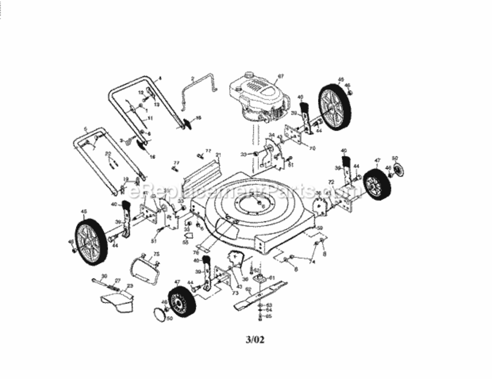 Page A Diagram and Parts List for 917389071  Craftsman Lawn Mower
