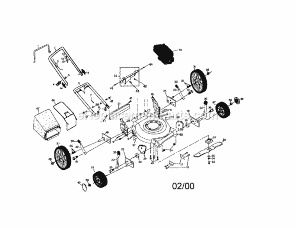 Page A Diagram and Parts List for 917389290  Craftsman Lawn Mower