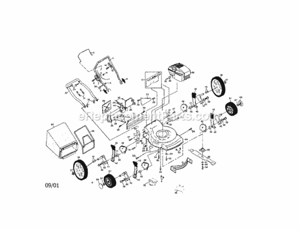 Page A Diagram and Parts List for 917389320  Craftsman Lawn Mower