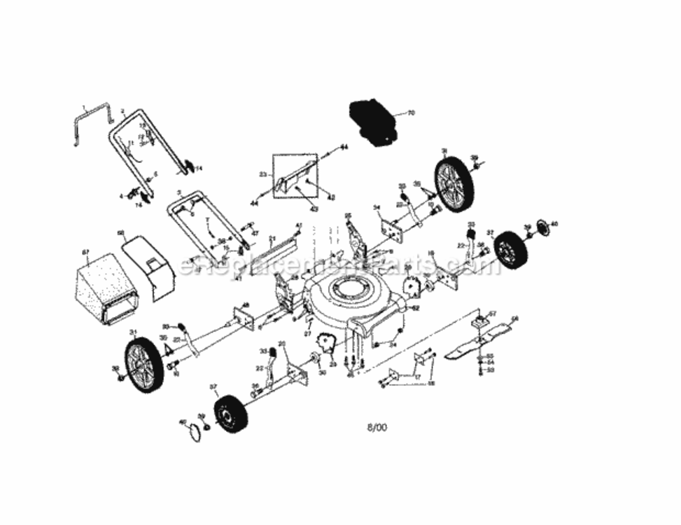 Page A Diagram and Parts List for 917389350  Craftsman Lawn Mower