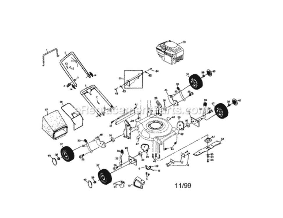 Page A Diagram and Parts List for 917389381  Craftsman Lawn Mower
