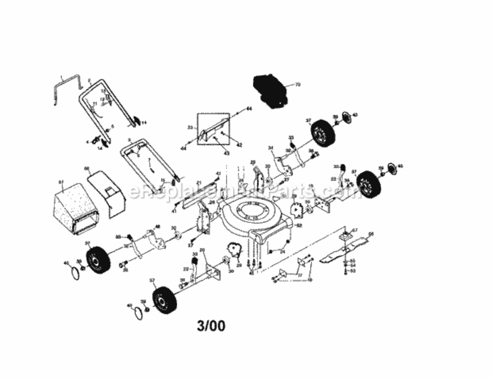Page A Diagram and Parts List for 917389470  Craftsman Lawn Mower