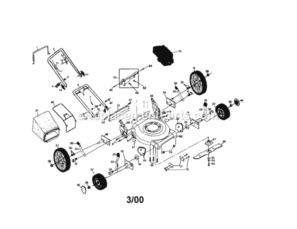 Page A Diagram and Parts List for 917389490  Craftsman Lawn Mower