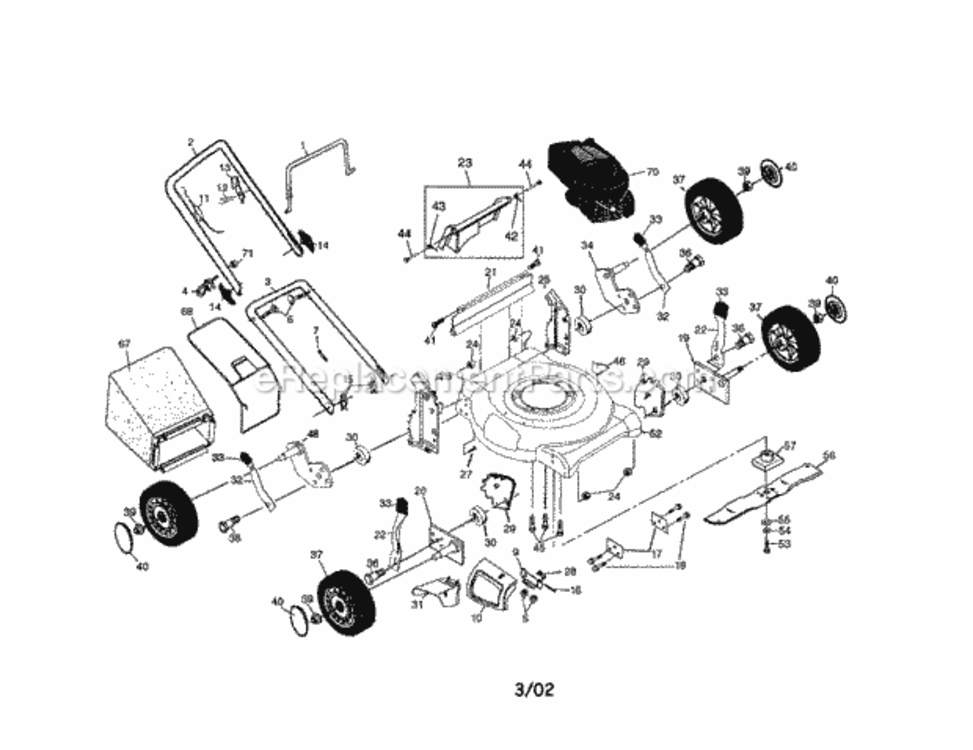 Page A Diagram and Parts List for 917389612  Craftsman Lawn Mower