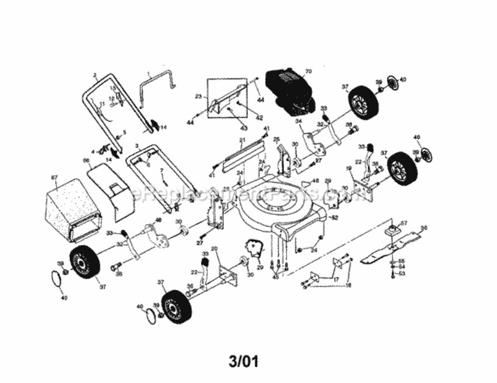 Page A Diagram and Parts List for 917389680  Craftsman Lawn Mower