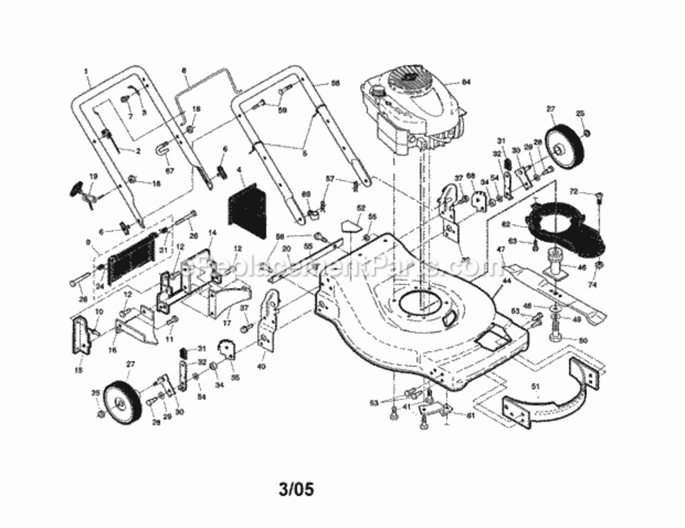 Page A Diagram and Parts List for 917389870  Craftsman Lawn Mower