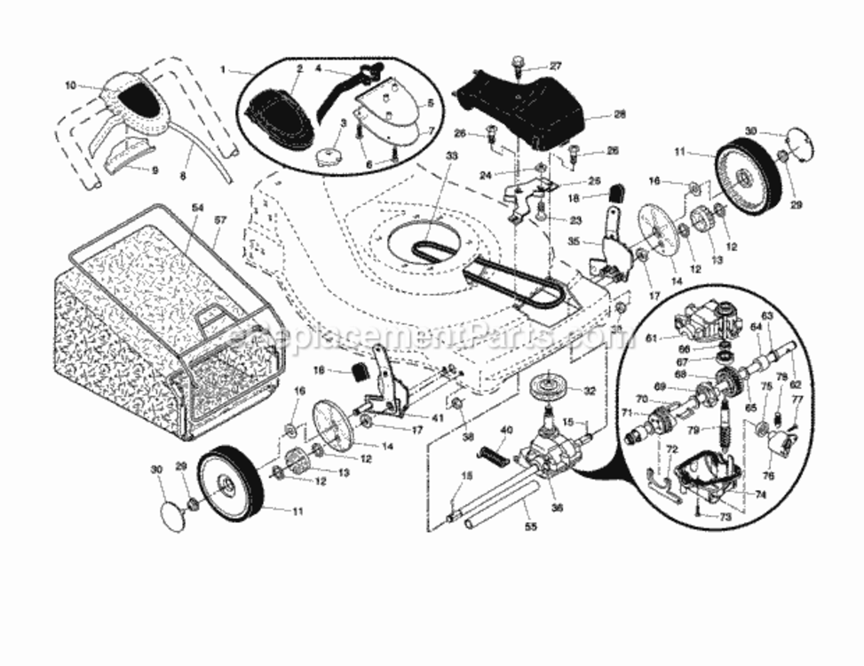 Page B Diagram and Parts List for 917389871  Craftsman Lawn Mower