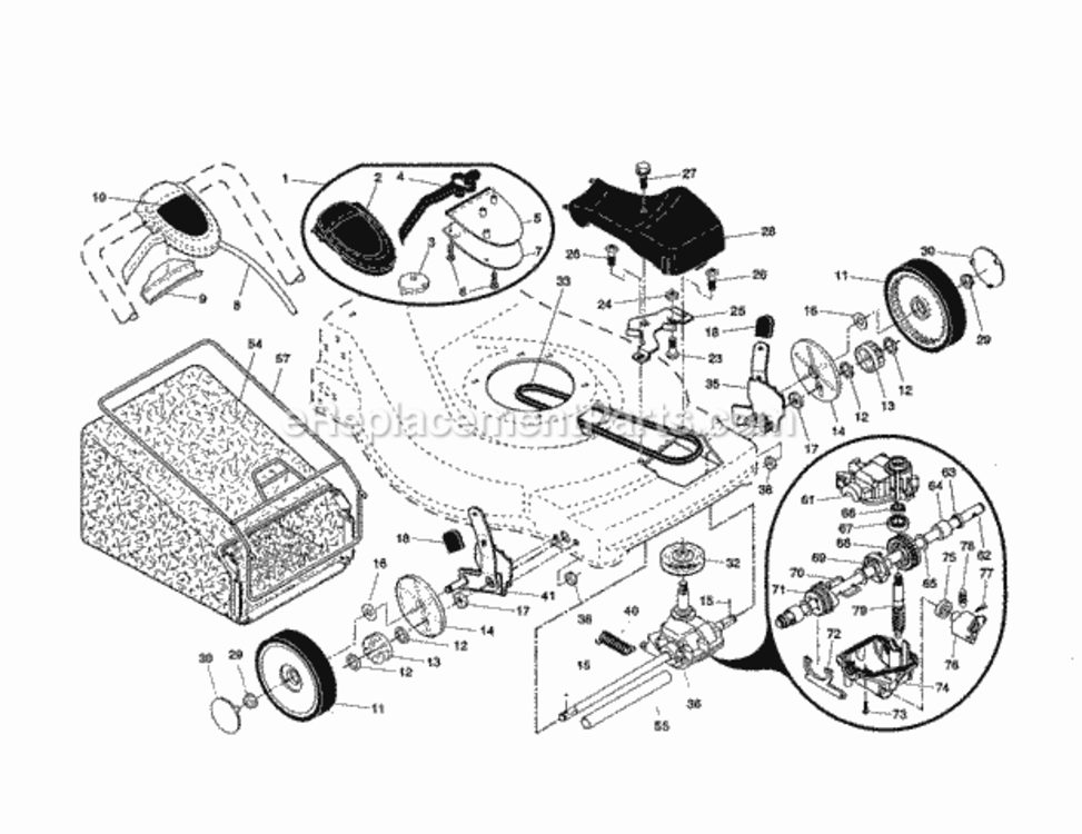 Page B Diagram and Parts List for 917389890  Craftsman Lawn Mower