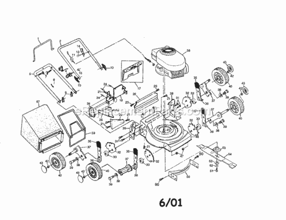 Page A Diagram and Parts List for 917389990  Craftsman Lawn Mower