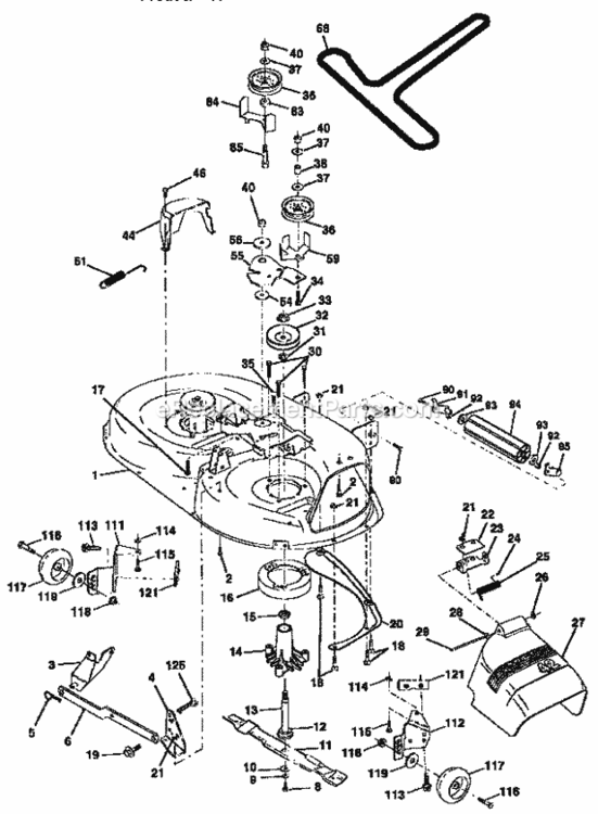 Page J Diagram and Parts List for 917446400  Craftsman Lawn Tractor
