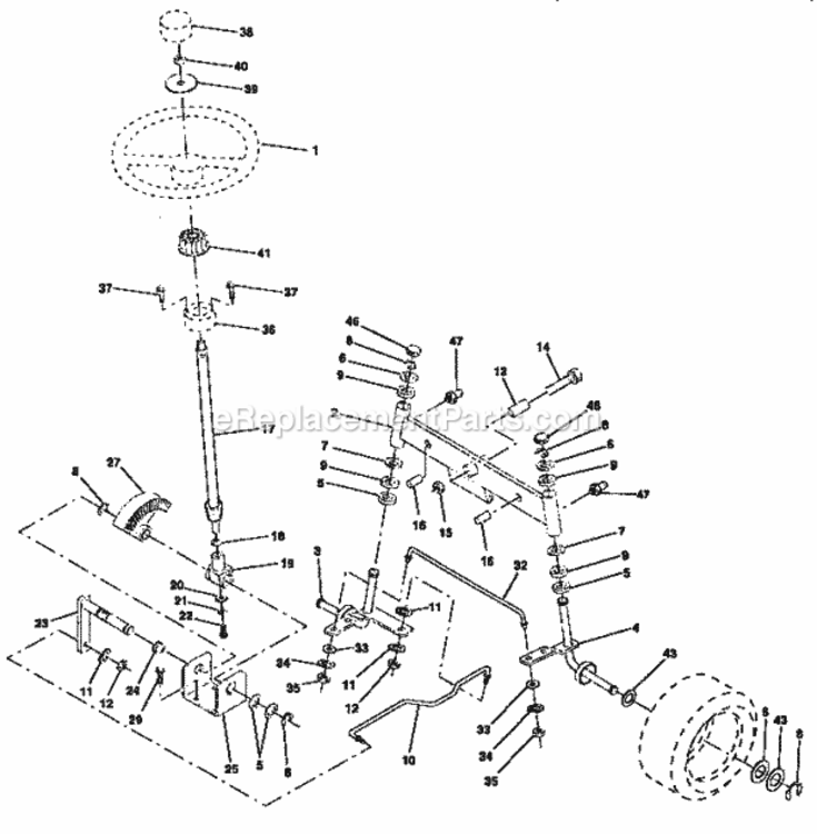 Page D Diagram and Parts List for 917446400  Craftsman Lawn Tractor