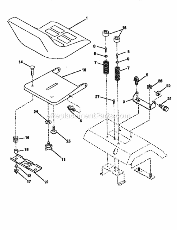 Page F Diagram and Parts List for 917446400  Craftsman Lawn Tractor
