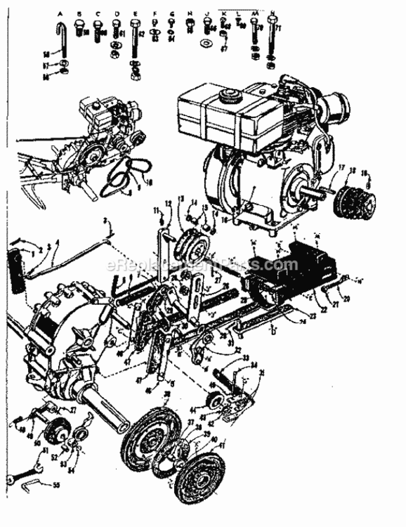 Page A Diagram and Parts List for 917575112  Craftsman Lawn Tractor