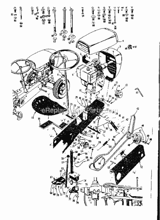 Page C Diagram and Parts List for 91760622  Craftsman Lawn Tractor
