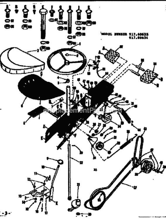 Page B Diagram and Parts List for 91760634  Craftsman Lawn Tractor