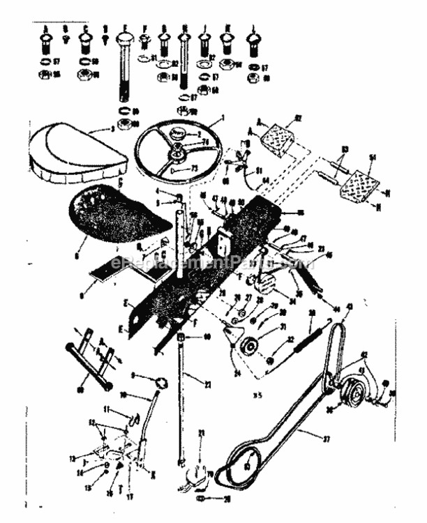 Page B Diagram and Parts List for 91760645  Craftsman Lawn Tractor