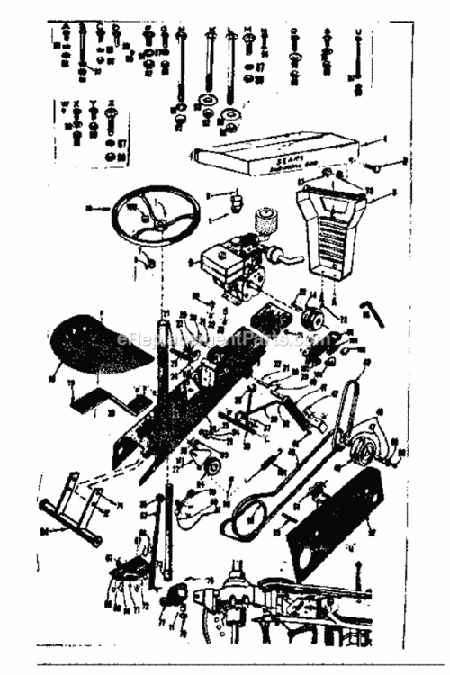 Page B Diagram and Parts List for 91760647  Craftsman Lawn Tractor