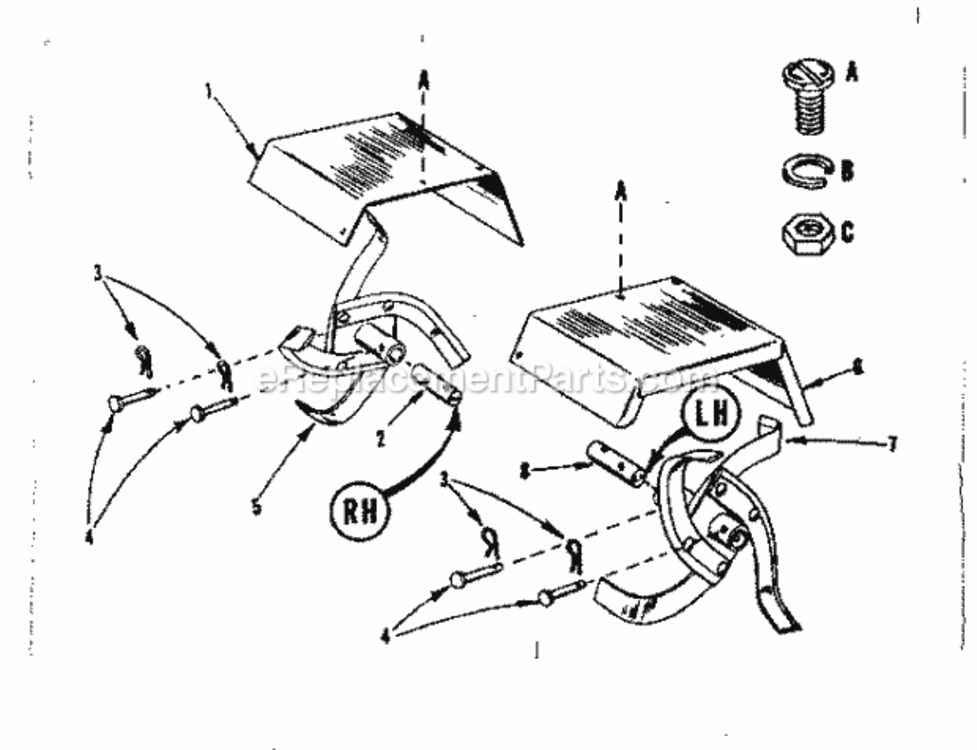 Page C Diagram and Parts List for 91762405  Craftsman Tiller