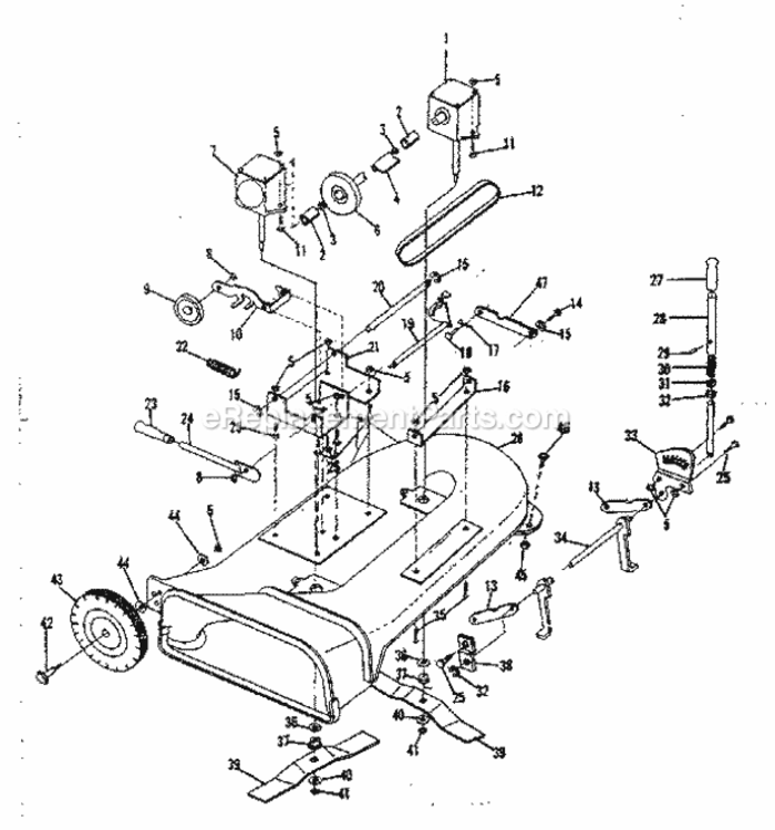 Page A Diagram and Parts List for 91762606  Craftsman Lawn Mower