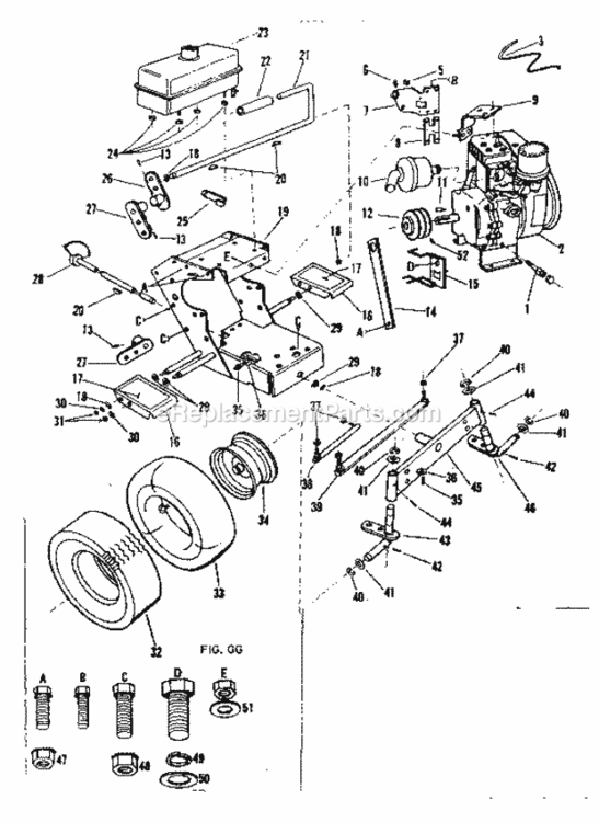 Page B Diagram and Parts List for 9178362  Craftsman Lawn Mower