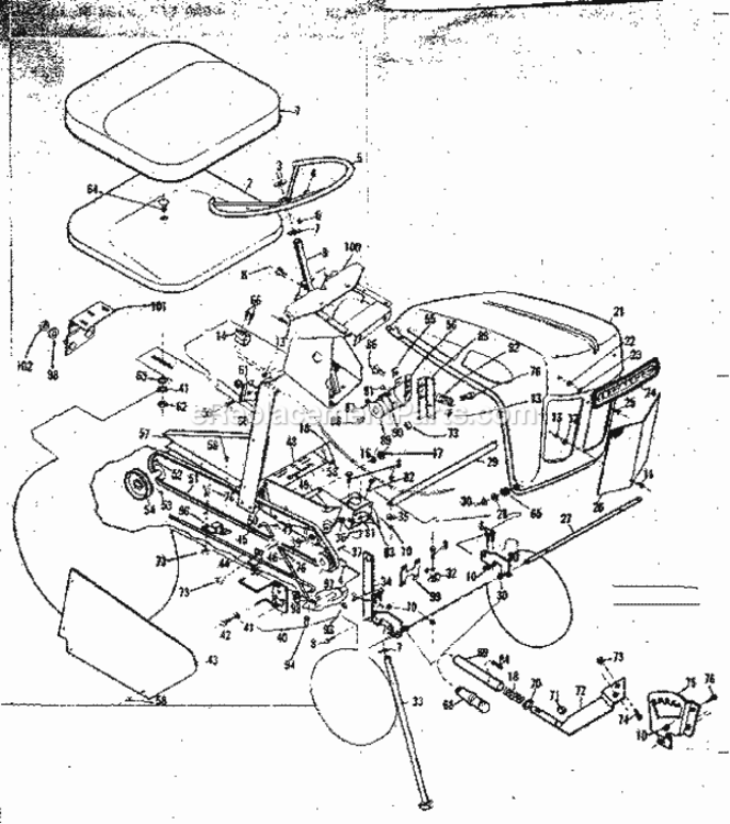Page B Diagram and Parts List for 9178400  Craftsman Lawn Tractor