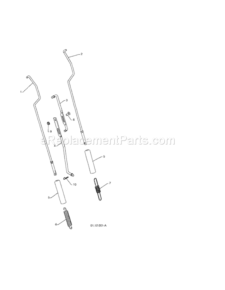 Impeller & Traction Rods Diagram and Parts List for 917881063  Craftsman Snow Blower