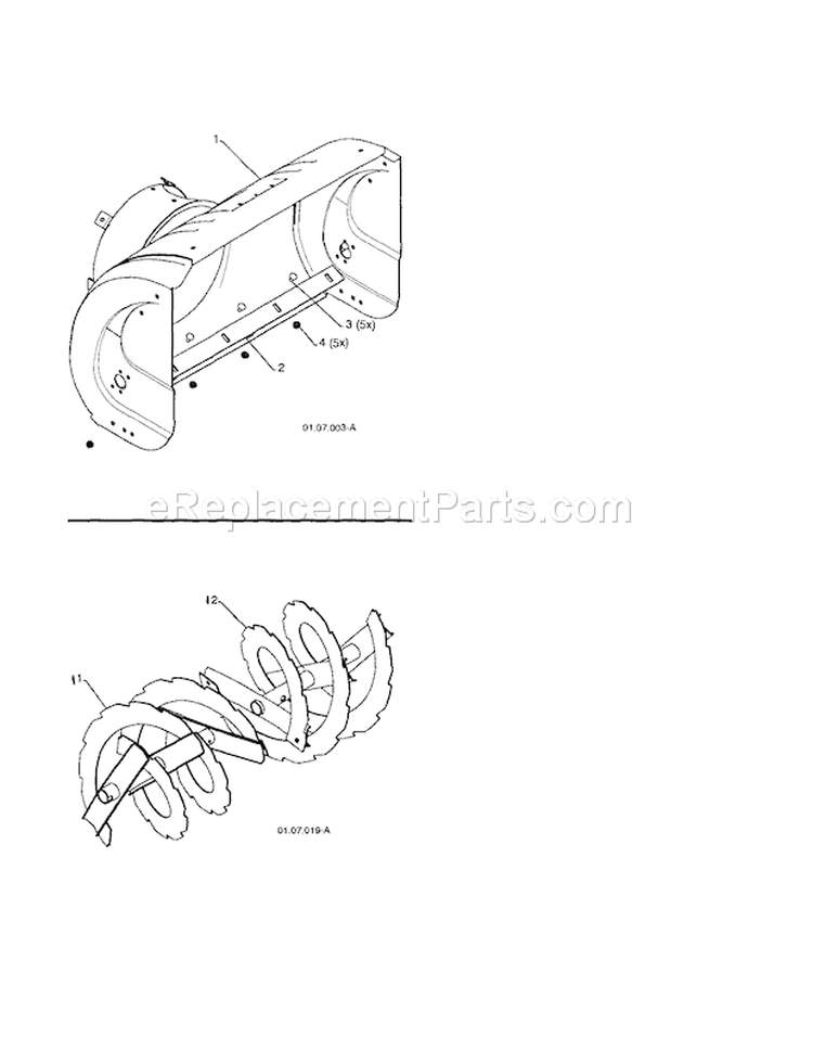 Auger Housing / Auger Diagram and Parts List for 917881063  Craftsman Snow Blower