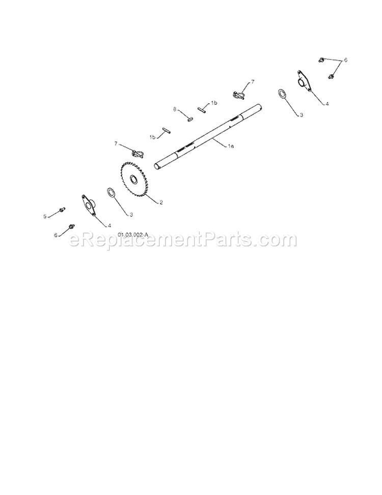 Axle Diagram and Parts List for 917881064  Craftsman Snow Blower