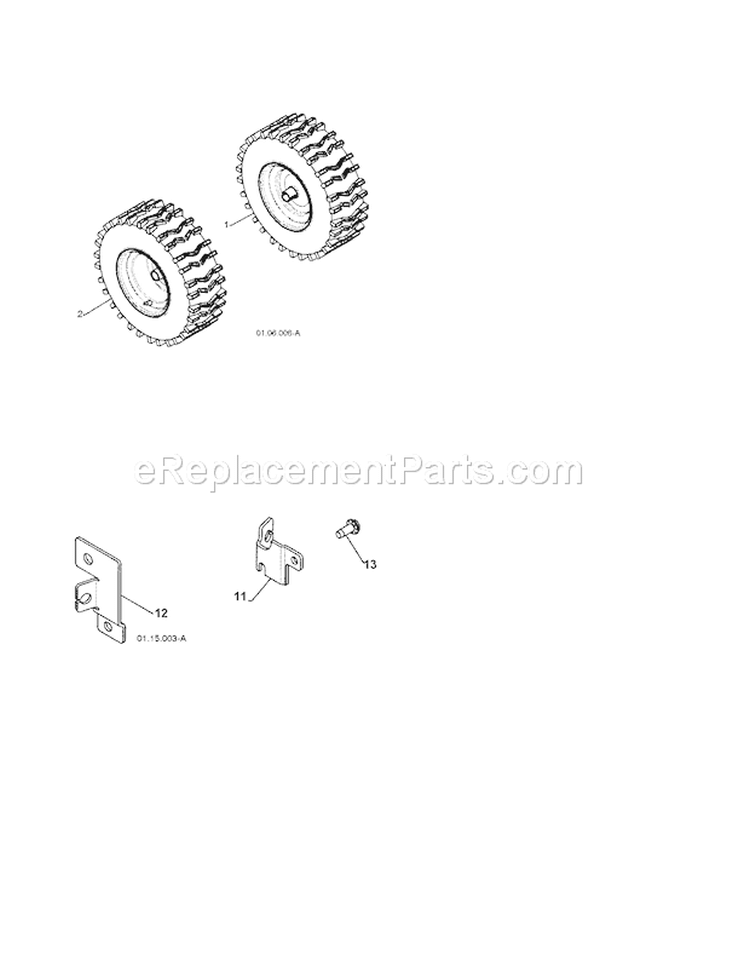 Wheels / Cable Brackets Diagram and Parts List for 917881064  Craftsman Snow Blower